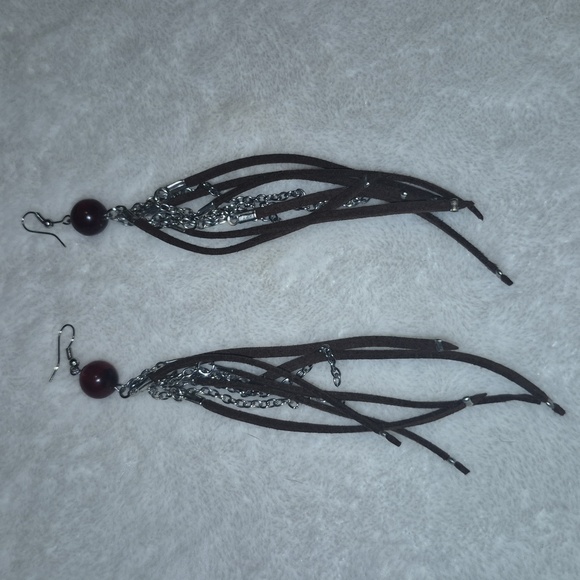 Jewelry - Brown and Silver Dangle Earrings